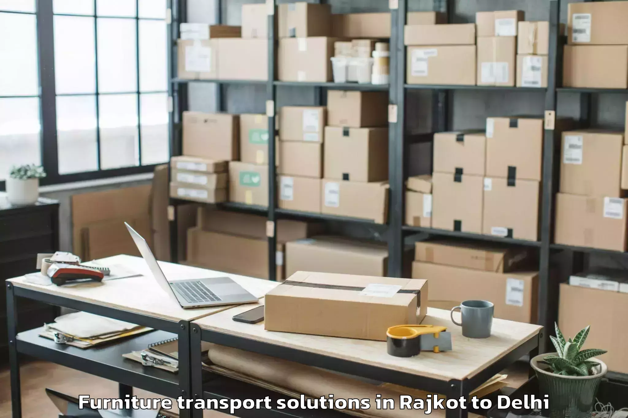 Book Rajkot to Ramesh Nagar Furniture Transport Solutions